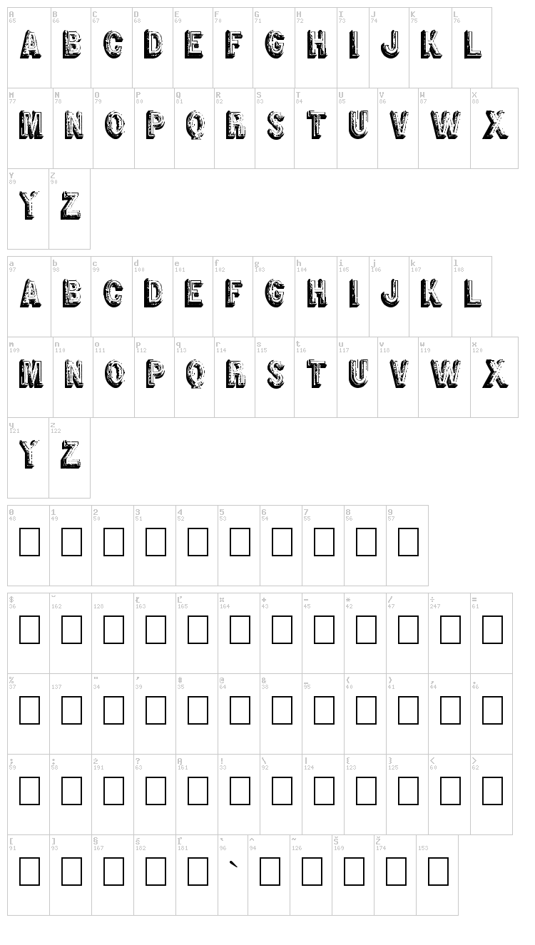 Retro sign font map